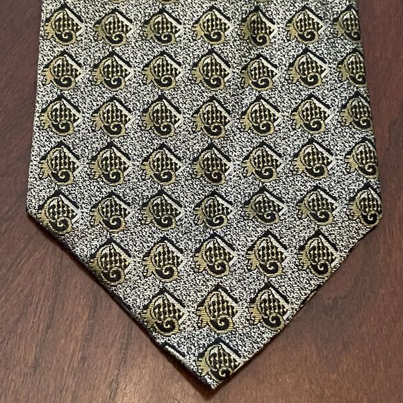 Angleino Green Hand Made 100% Silk Men’s Neck Tie - Picture 1 of 9